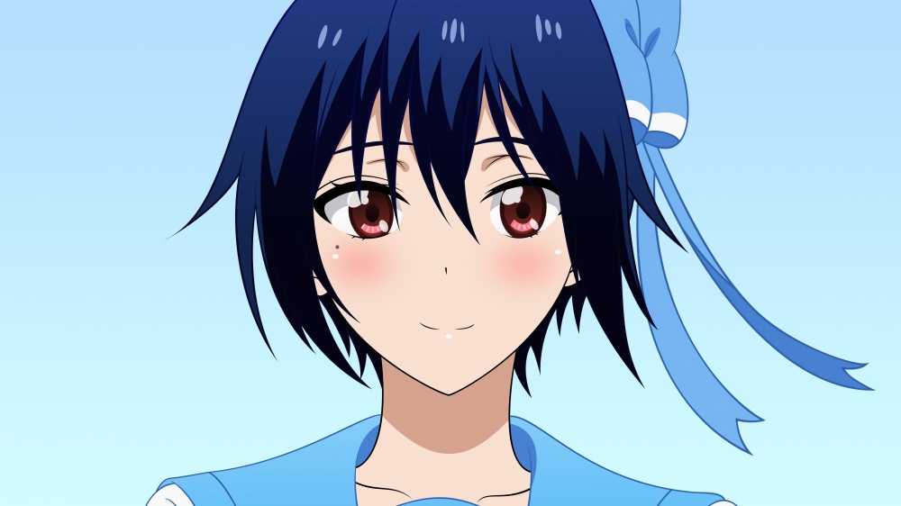 Blue Hair Blush Close Nisekoi Red Eyes Ribbons Seifuku Short Hair me Artist Tsugumi Seishirou Vector Acg调查小队